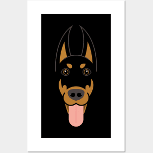 Doberman Pinscher dog face Posters and Art